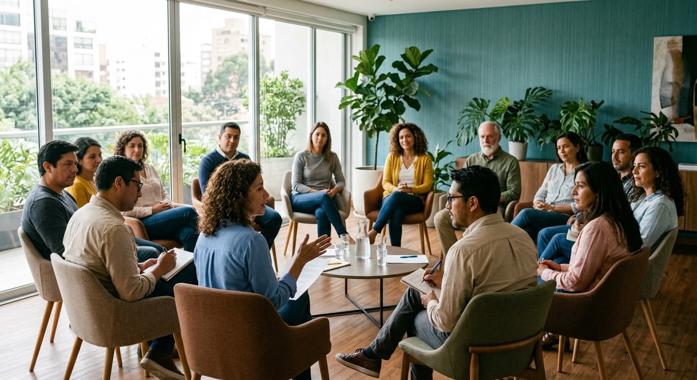 Equipo de administración coordinando operaciones en reunión